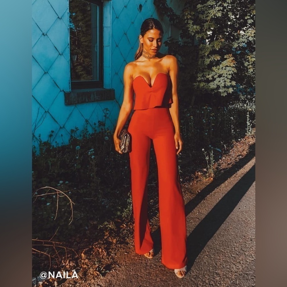 Power of Love Red Strapless Jumpsuit